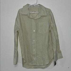 Art Class Olive and White Striped Men's Shirt